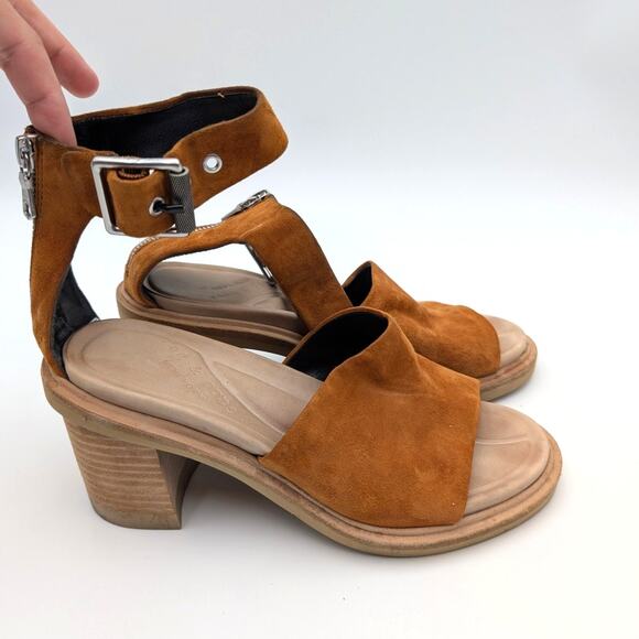 Rag & Bone Soren Block Heel Sandal Ankle Strap Women's Cuoro Size US6.5 EU37 - Picture 4 of 11
